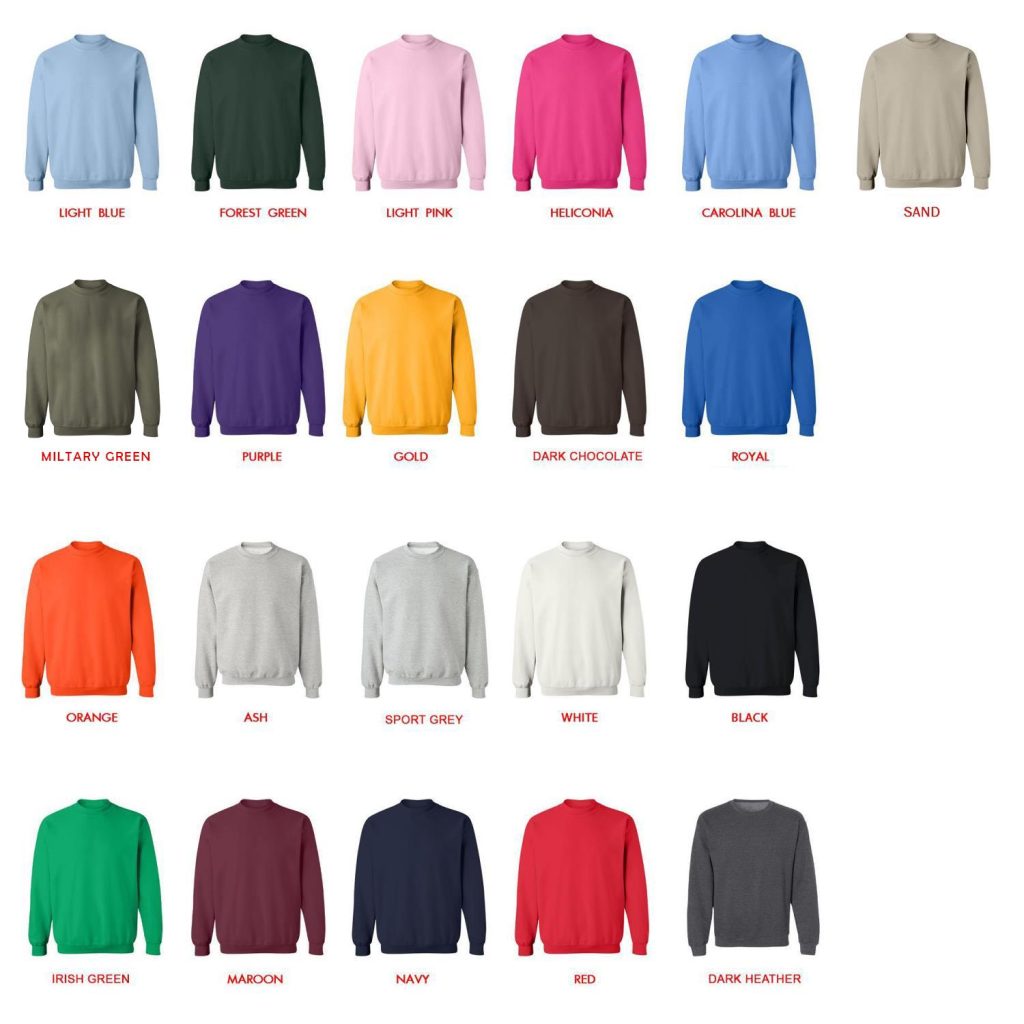 sweatshirt color chart 1 - Sleep Token Shop