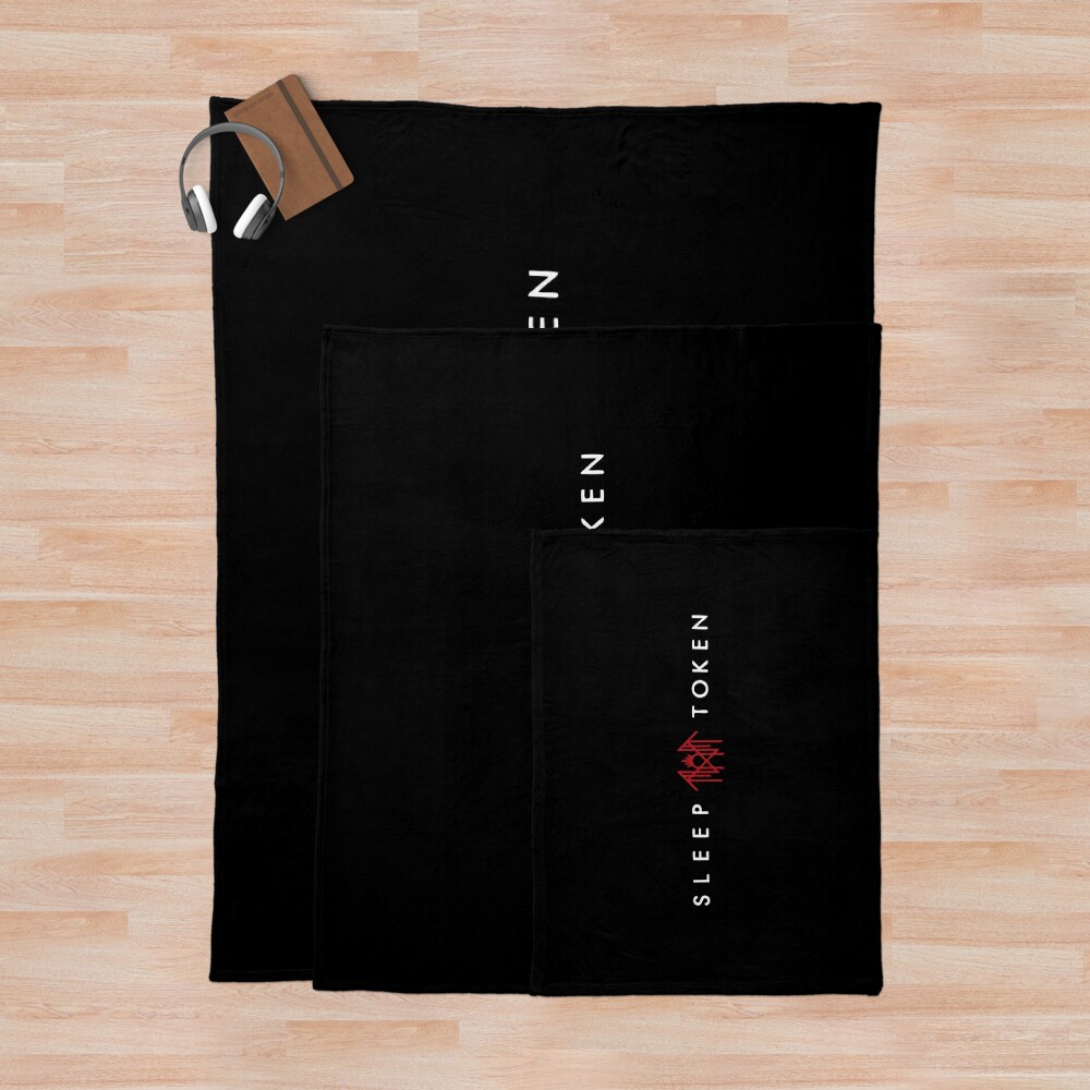 White And Red-Word And Symbol Throw Blanket Official Sleep Token Merch